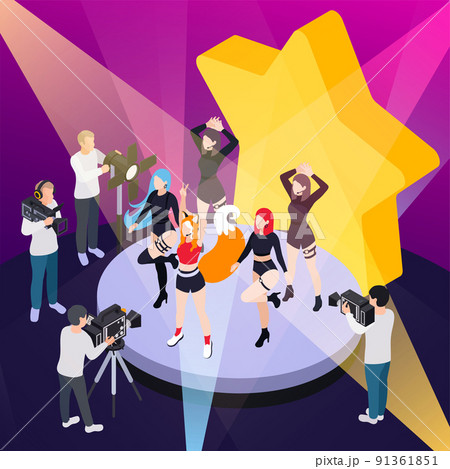 Pop Music Show Isometric Poster 91361851