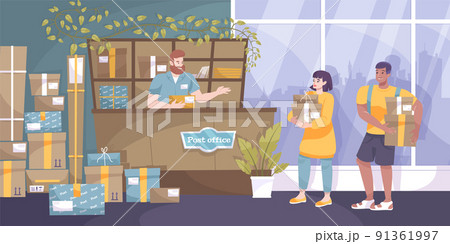Mail Parcel Flat Composition 91361997