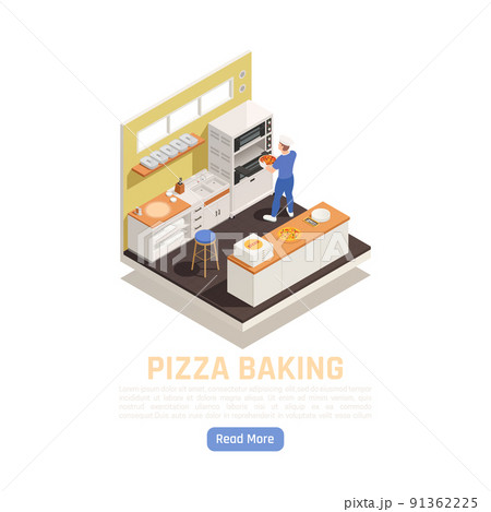 Pizza Baking Isometric Composition Pizza Baking Isometric Composition 91362225