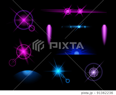 Blue Light Effects Icon Set 91362236