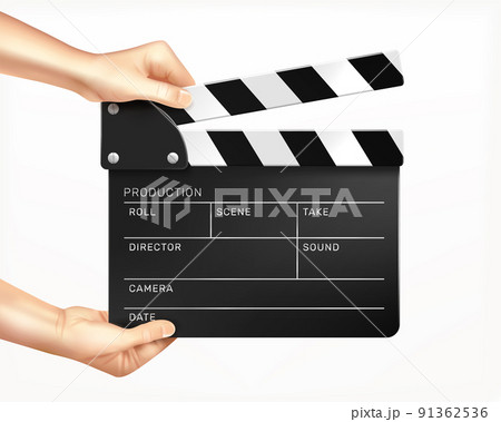 Cinema Clapper Realistic Composition 91362536