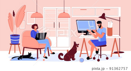 Freelance Work Process Composition Freelance Work Process Composition 91362757