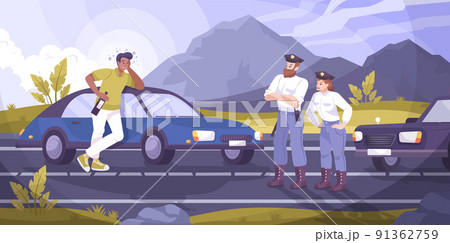 Traffic Police Patrol Background Traffic Police Patrol Background 91362759