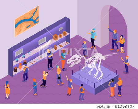 Historical Museum Isometric Composition Historical Museum Isometric Composition 91363307
