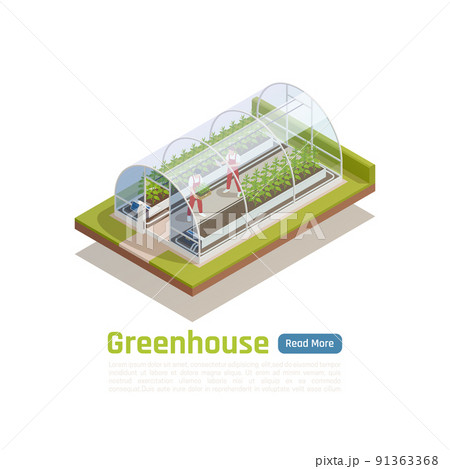 Greenhouse Outdoor Isometric View 91363368