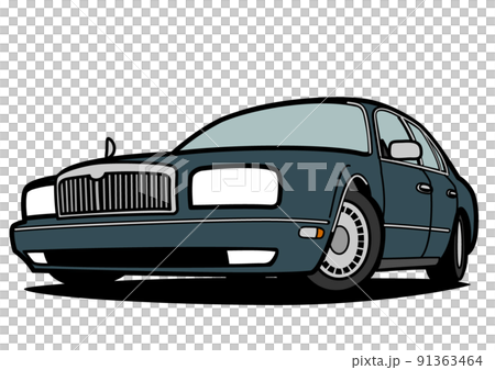 懐かしめ国産ビッグセダン グレー色系 自動車イラスト 懐かしめ国産ビッグセダン グレー色系 自動車イラスト 91363464