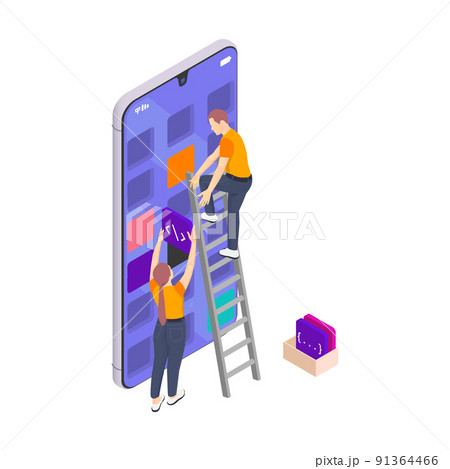 Installing Smartphone Apps Composition Installing Smartphone Apps Composition 91364466