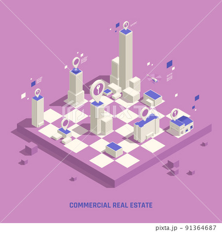 Real Estate Isometric Composition Real Estate Isometric Composition 91364687