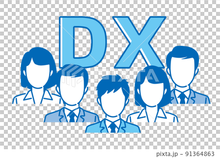 DX　会社　チーム　イラスト 91364863