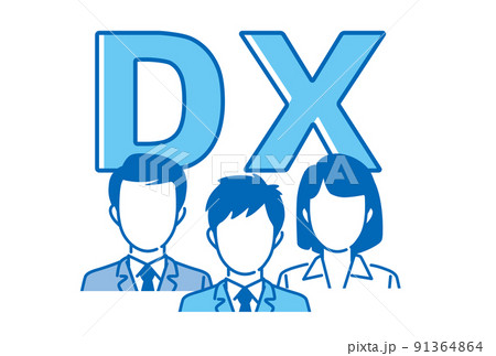 DX　会社　チーム　イラスト 91364864