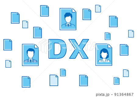 DX　会社　チーム　イラスト 91364867