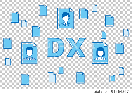 DX　会社　チーム　イラスト 91364867