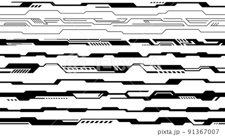 近未来な雰囲気のかっこいいライン素材セット 91367007