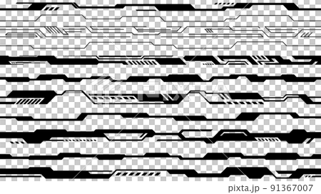 近未来な雰囲気のかっこいいライン素材セット 91367007