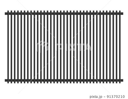 Realistic steel fence vector illustration isolated on white 91370210
