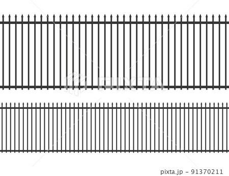 Realistic steel fence. Seamless design 91370211