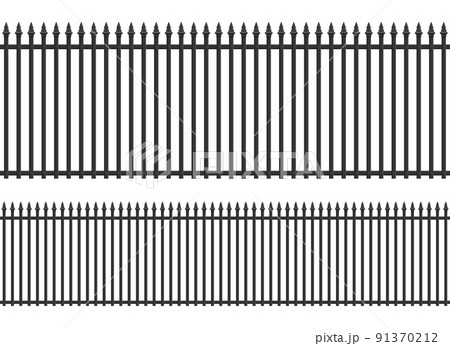 Realistic steel fence. Seamless design 91370212