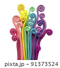 abstract 3d composition from plasticine. colored rainbow, curls. 3D modern print 91373524