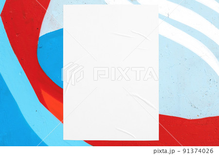 colorful urban wall texture with wrinkled glued poster template colorful urban wall texture with wrinkled glued poster template 91374026