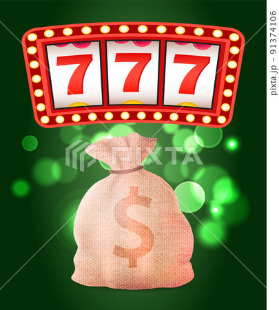 Casino Club, Slot or Fruit Machine and Money Sack 91374106