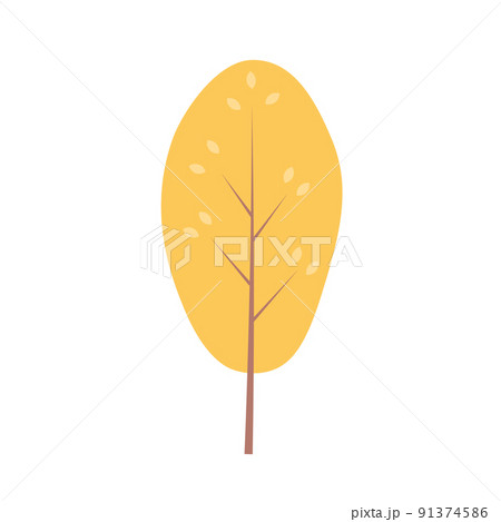 Flat minimal tree. Cartoon forest, meadow, park or garden, spring landscape 91374586