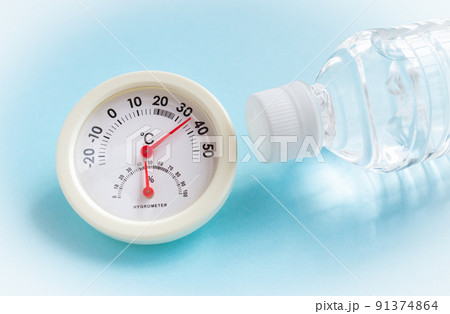 真夏日の水分補給　熱中症対策 91374864