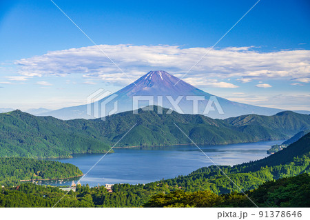 《神奈川県》箱根から、梅雨明け宣言後の富士山 91378646