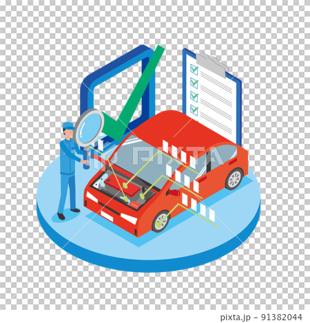 Workers inspecting cars 91382044
