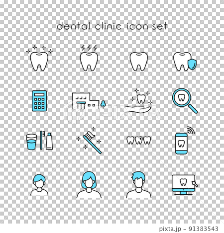 Dentist icon set 91383543