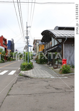 宮城　蔵王　丸ポストのある風景（遠刈田温泉） 91383892