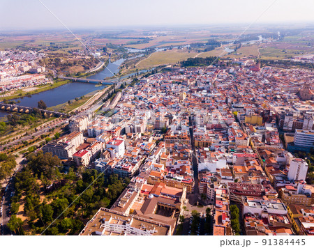 View from drone of Badajoz 91384445