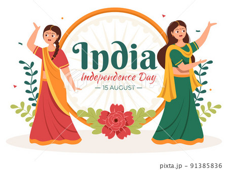 Happy Indian Independence Day which is... - Stock Illustration [91385836] -  PIXTA