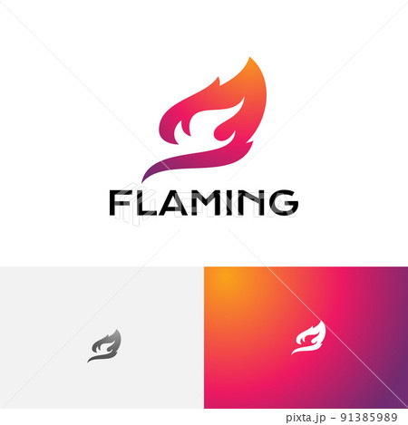 Hot Fire Red Leaf Flaming Simple Business Logo Hot Fire Red Leaf Flaming Simple Business Logo 91385989