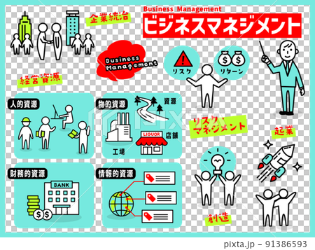 「ビジネスマネジメント」のイラストアイコン集 91386593