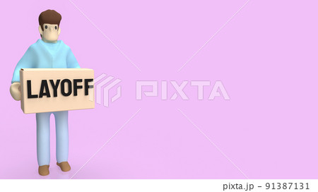 The man hold box for layoff concept 3d rendering The man hold box for layoff concept 3d rendering 91387131