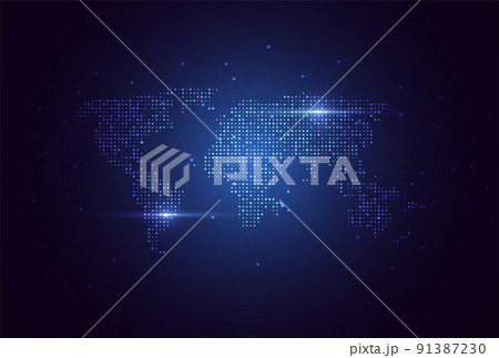 Global network connection. World map point and line composition concept of global business. Vector Illustration 91387230
