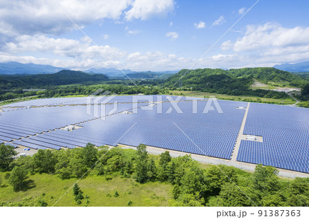 メガソーラー(空撮) メガソーラー(空撮) 91387363