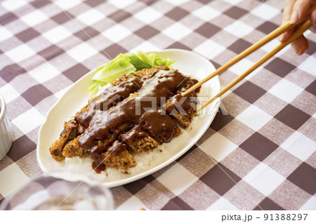 兵庫県加古川名物箸で食べるかつめし箸上げ 兵庫県加古川名物箸で食べるかつめし箸上げ 91388297