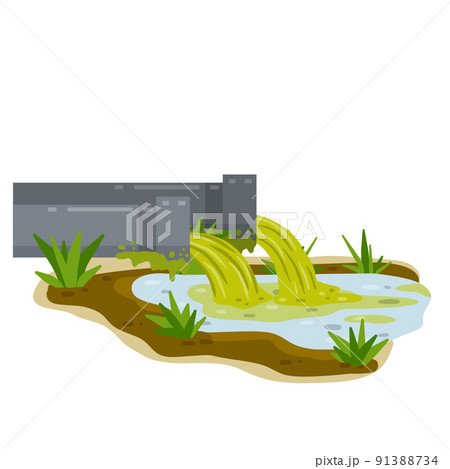 Industrial discharge from the pipe. Industrial discharge from the pipe. 91388734