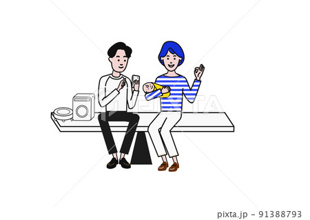 ジェンダー平等を考えさせるための男女のギャップに関するイラストのイラスト素材