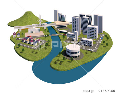 都市鳥瞰図001 91389366