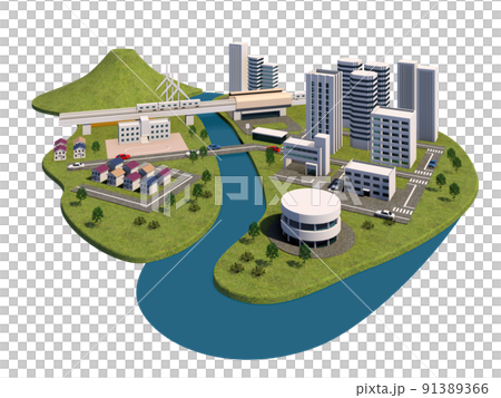 都市鳥瞰図001 91389366