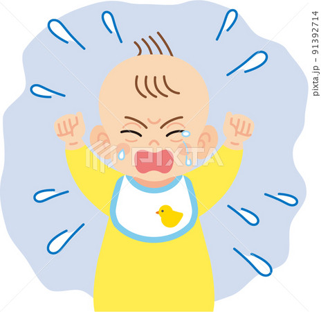 泣く赤ちゃん　線なし 91392714