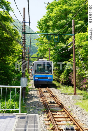 箱根登山ケーブルカー 公園上駅にて 箱根登山ケーブルカー 公園上駅にて 91394400