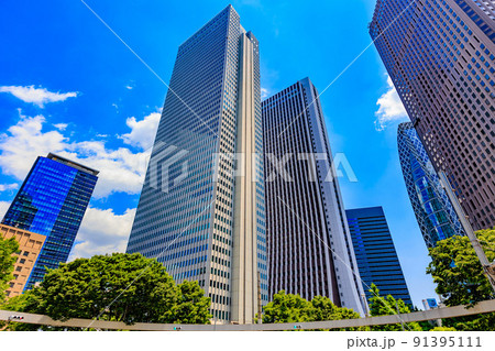 東京 新宿区西新宿の都市風景 損保ジャパン本社ビルと新宿野村ビル 東京 新宿区西新宿の都市風景 損保ジャパン本社ビルと新宿野村ビル 91395111