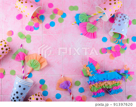 Traditional Mexican pinata in shape of donkey 91397620