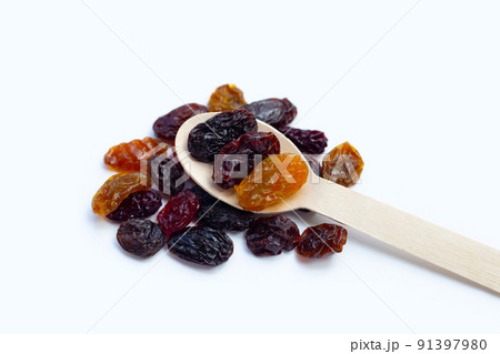 Dried grape on white background. 91397980