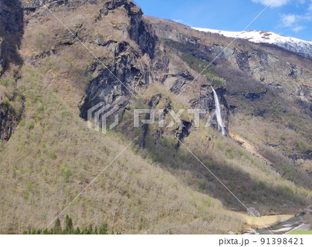 Rjoandefossen waterfall, Flam, Norway 91398421