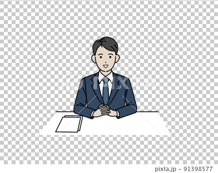 演示公告，談話，穿西裝的男性上班族，商人工作 91398577