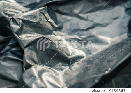 Abstract real paper surface background. Aluminum Platinum Silver foil. Wrinkled crumpled folds bend crush crease kink. Crystal, polygonal texture wave futurism 80s retro style new year. Gray tone Abstract real paper surface background. Aluminum Platinum Silver foil. Wrinkled crumpled folds bend crush crease kink. Crystal, polygonal texture wave futurism 80s retro style new year. Gray tone 91398634